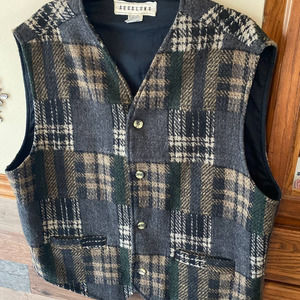 Vintage Button Down Mens Wool Blend Sweater Vest size XL